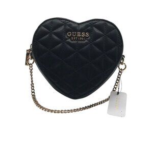 Guess Black Quilted Kori Heart Bag